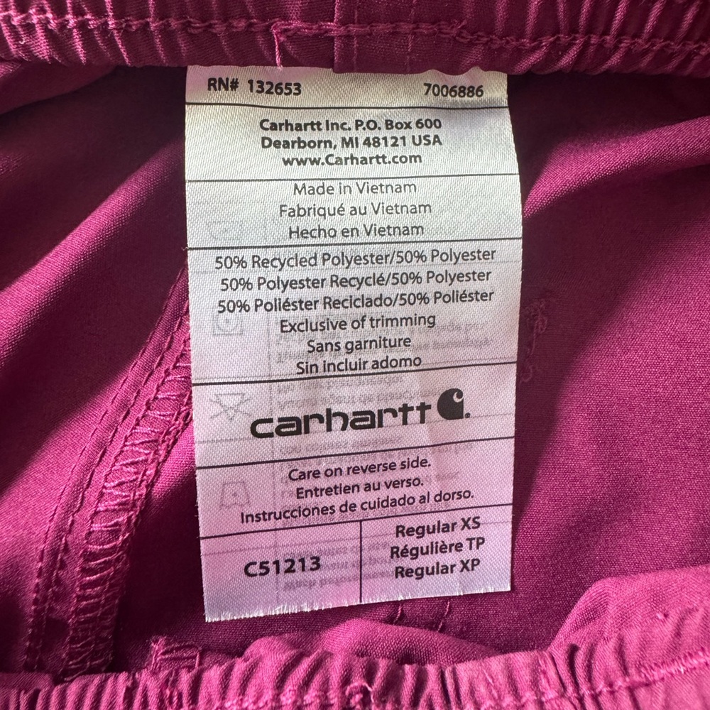 Carhartt Force Rugged Flex Burgundy Utility Uniform Workwear Pants NWT XS - Picture 5 of 6